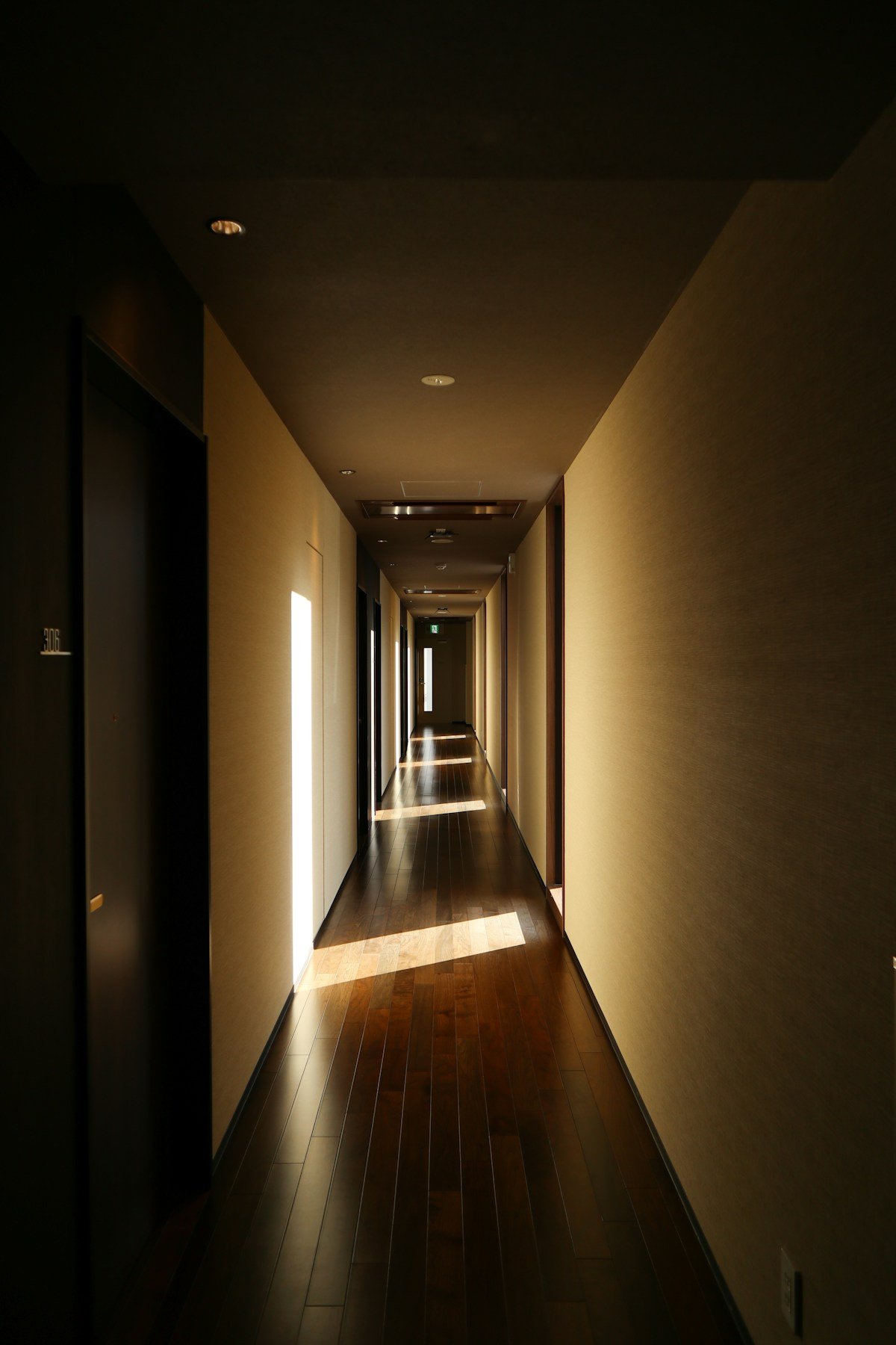 Bright modern corridor with clean painted walls
